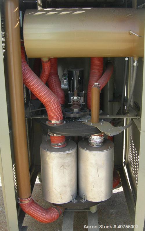 Used Conair Drying System consisting of: (1) Conair dehumidifying dryer, model CD200, 150 CFM, temperature range 160 - 250 Degrees F. 3 desiccant cartridges. 3/60/480 Volt. Includes Compudry control ...