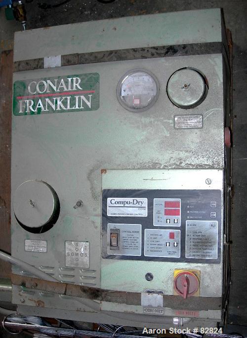 USED: Conair Compu Dry dehumidifying dryer, model CD30. Approx 30 cfm.1 desiccant cartridge, 3/60/480 volt, 425 deg F max temp. IncludesCompu Dry digital controls.