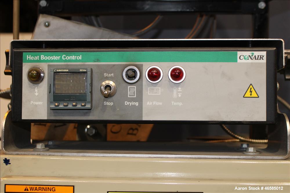 Used Conair Carousel Dehumidifying Dryer, Gas Heated, Model CDG1000, Carbon Steel. Approximate 925 CFM, drying temperature range 160 to 250 degrees F. (5) Desiccant cartridges. Includes CDG1000 Compu...