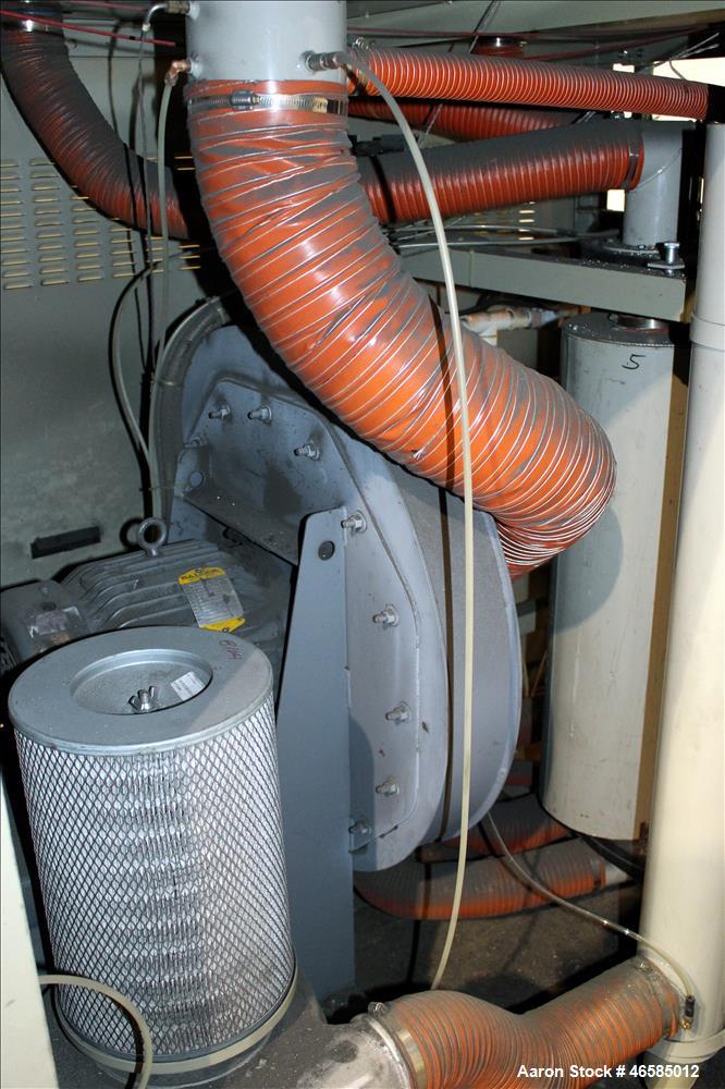 Used Conair Carousel Dehumidifying Dryer, Gas Heated, Model CDG1000, Carbon Steel. Approximate 925 CFM, drying temperature range 160 to 250 degrees F. (5) Desiccant cartridges. Includes CDG1000 Compu...