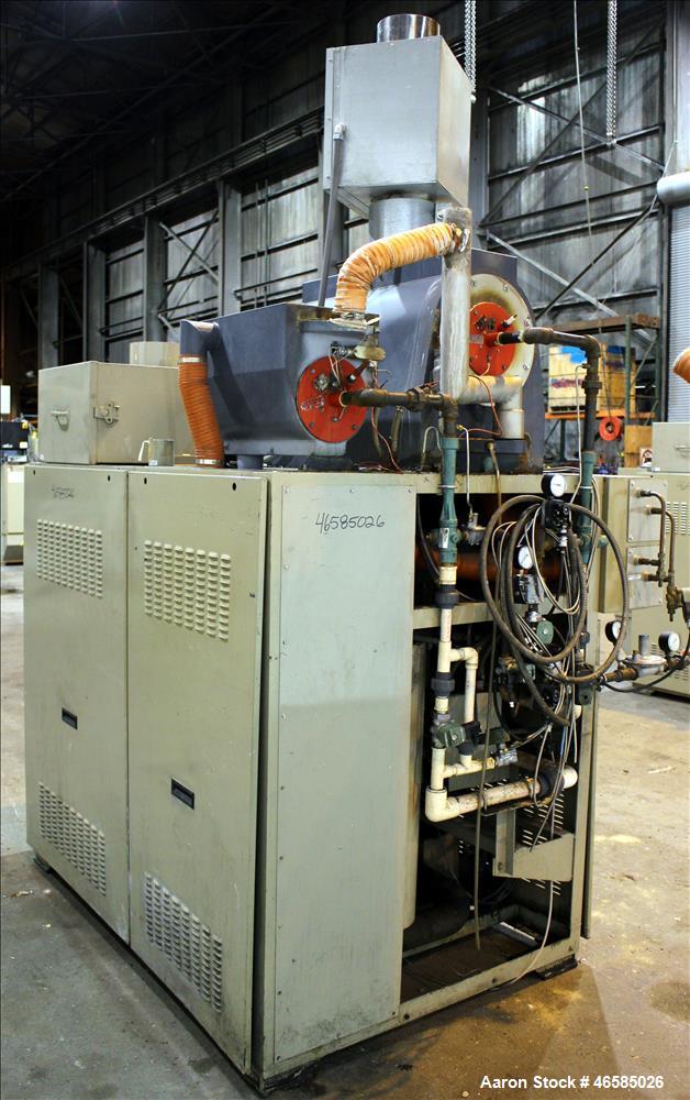 Used Conair Carousel Dehumidifying Dryer, Gas Heated, Model CDG1000, Carbon Steel. Approximate 925 CFM, drying temperature range 160 to 250 degrees F. (5) Desiccant cartridges. Includes CDG1000 Compu...