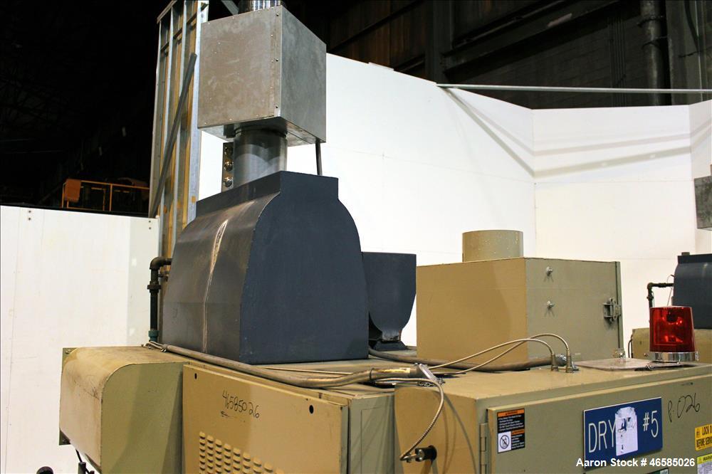 Used Conair Carousel Dehumidifying Dryer, Gas Heated, Model CDG1000, Carbon Steel. Approximate 925 CFM, drying temperature range 160 to 250 degrees F. (5) Desiccant cartridges. Includes CDG1000 Compu...