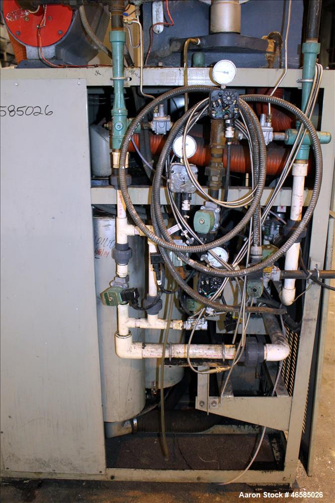 Used Conair Carousel Dehumidifying Dryer, Gas Heated, Model CDG1000, Carbon Steel. Approximate 925 CFM, drying temperature range 160 to 250 degrees F. (5) Desiccant cartridges. Includes CDG1000 Compu...