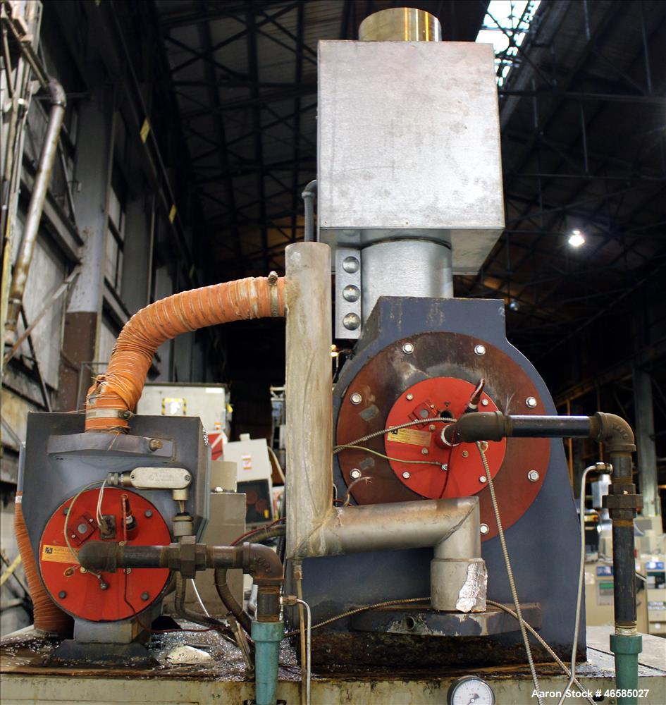 Used Conair Carousel Dehumidifying Dryer, Gas Heated, Model CDG1000, Carbon Steel. Approximate 925 CFM, drying temperature range 160 to 250 degrees F. (5) Desiccant cartridges. Includes CDG1000 Compu...