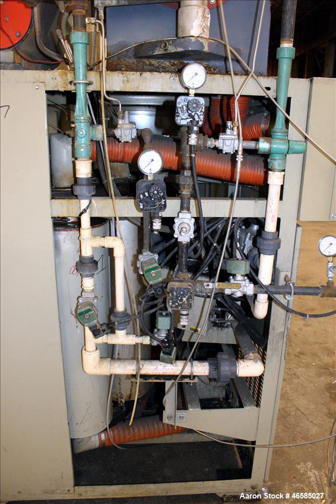 Used Conair Carousel Dehumidifying Dryer, Gas Heated, Model CDG1000, Carbon Steel. Approximate 925 CFM, drying temperature range 160 to 250 degrees F. (5) Desiccant cartridges. Includes CDG1000 Compu...