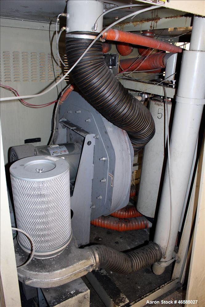 Used Conair Carousel Dehumidifying Dryer, Gas Heated, Model CDG1000, Carbon Steel. Approximate 925 CFM, drying temperature range 160 to 250 degrees F. (5) Desiccant cartridges. Includes CDG1000 Compu...