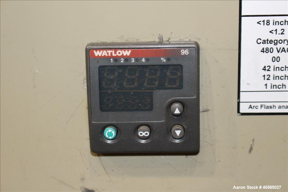 Used Conair Carousel Dehumidifying Dryer, Gas Heated, Model CDG1000, Carbon Steel. Approximate 925 CFM, drying temperature range 160 to 250 degrees F. (5) Desiccant cartridges. Includes CDG1000 Compu...