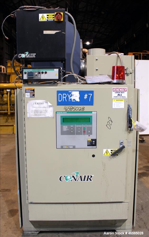 Used Conair Carousel Dehumidifying Dryer, Gas Heated, Model CDG1000, Carbon Ste