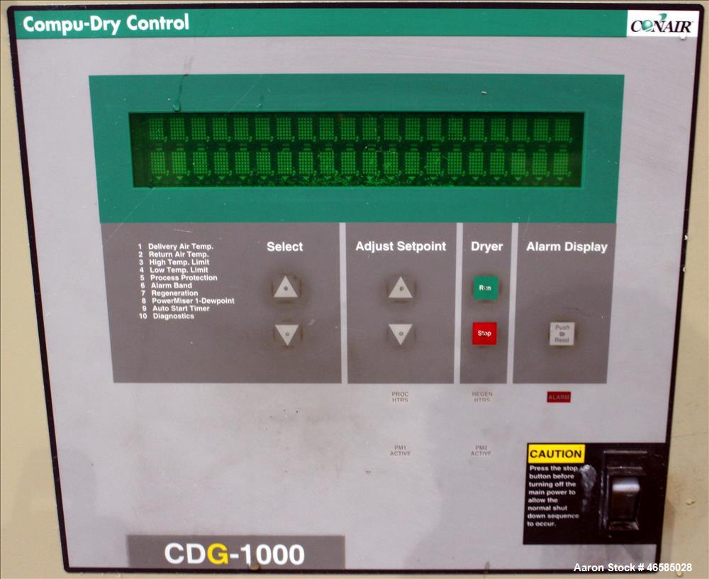 Used Conair Carousel Dehumidifying Dryer, Gas Heated, Model CDG1000, Carbon Ste