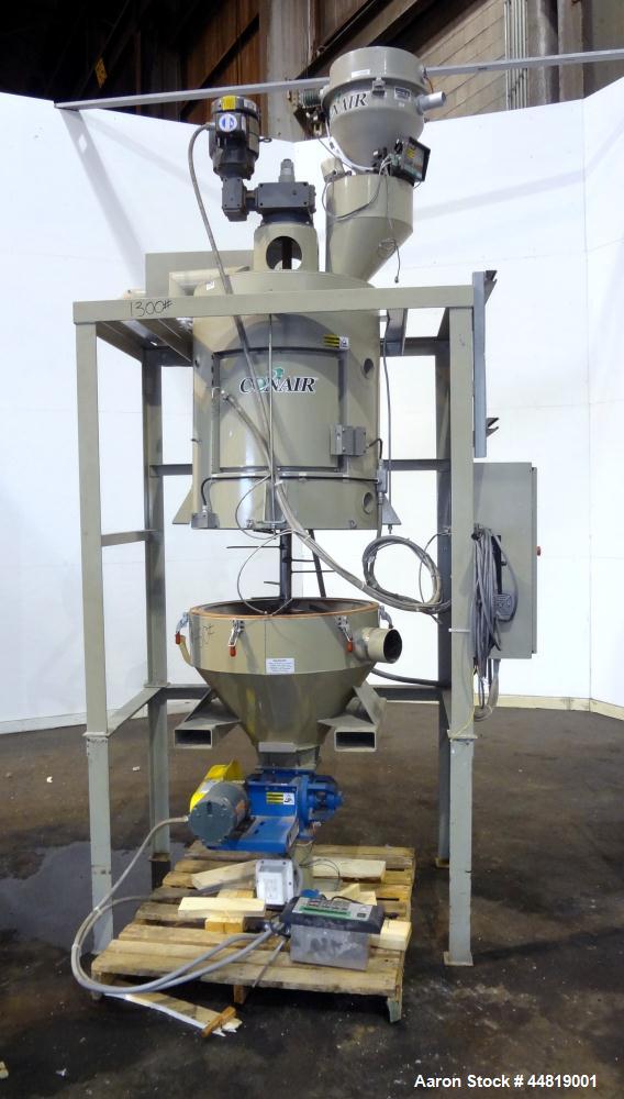 Used Conair CR500 Crystallizing & Drying Line.  Approximately 500 pounds per hour output.  Consisting of:  (1) Conair Crystallizer, model CR500, revision 494/0699, serial #80851, built 2001.  (1) Agi...