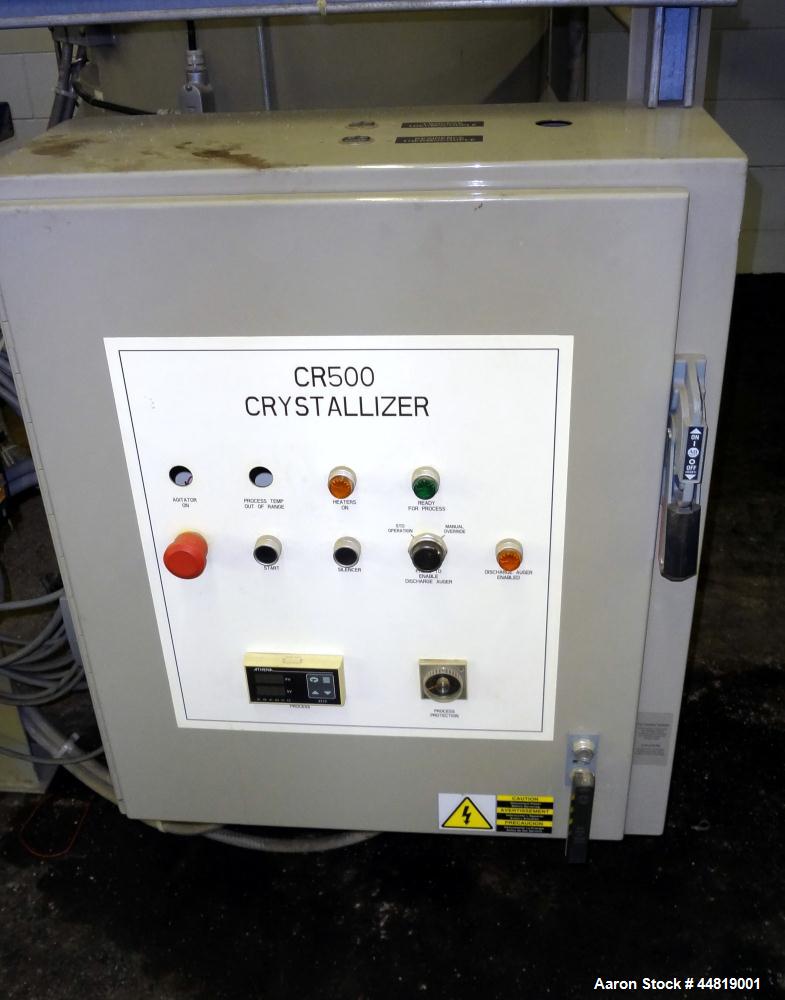 Used Conair CR500 Crystallizing & Drying Line.  Approximately 500 pounds per hour output.  Consisting of:  (1) Conair Crystallizer, model CR500, revision 494/0699, serial #80851, built 2001.  (1) Agi...