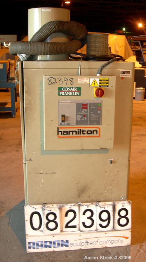 USED: Conair carousel dehumidifying dryer, model CS201. Approximately 150 cfm. 4 cartridges, 3/60/575 volt.