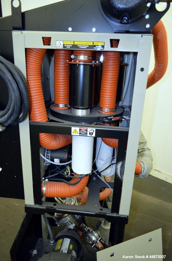 Used Conair MDC Carousel Dehumidifying Dryer, ModelD15, Carbon Steel.  Approximatelt 15 cfm, drying temperature range 100-375 degrees F, 3/60/480 volt, 6.3 amp, serial #160019. Includes a Conair dryi...