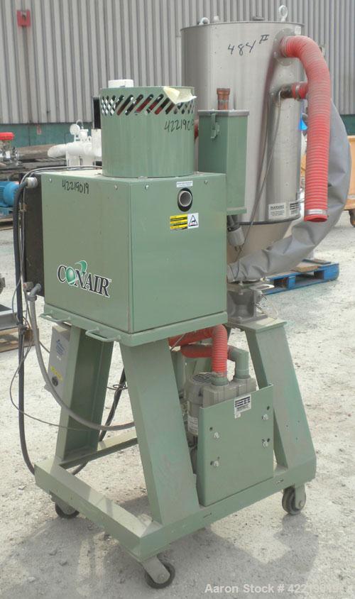 Used Conair Small Carousel Dehumidifying Dryer, model SC7.5, carbon steel, 7.5 cfm. Drying temperature range 150-375 deg F. 3/60/240 volt, 14.7 amp. Includes control panel, blower, and a model CH14-2...