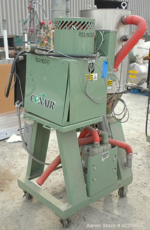 Used Conair Small Carousel Dehumidifying Dryer, model SC7.5, carbon steel, 7.5 cfm. Drying temperature range 150-375 deg F. 3/60/240 volt, 14.7 amp. Includes control panel, blower, and a model CH14-2...