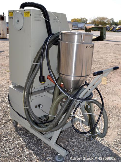 Used Dri-Air Portable Dryer, Model APD-1, Carbon Steel, Approximate 25 cfm, process rate 7.5 pounds an hour. Includes a stainless steel 30 pound hopper, model RH30. 3/240 volt, 20 amp. Mounted on a f...