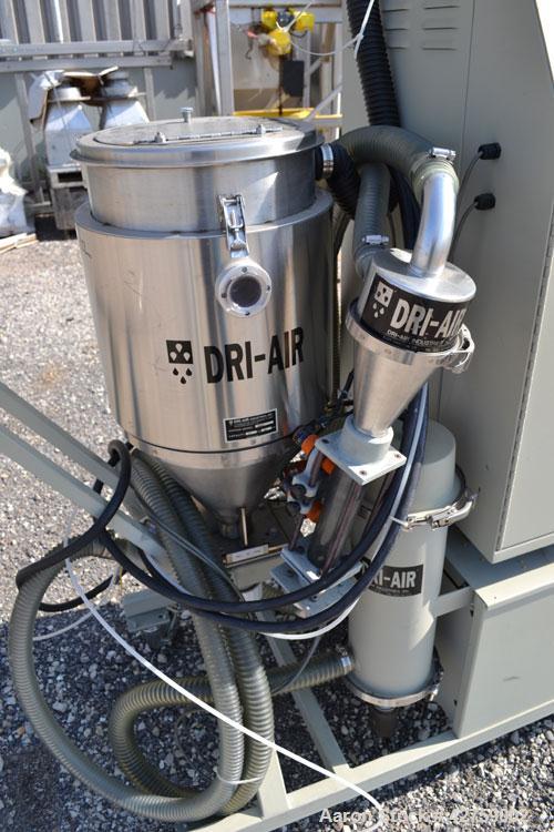 Used Dri-Air Portable Dryer, Model APD-1, Carbon Steel, Approximate 25 cfm, process rate 7.5 pounds an hour. Includes a stainless steel 30 pound hopper, model RH30. 3/240 volt, 20 amp. Mounted on a f...