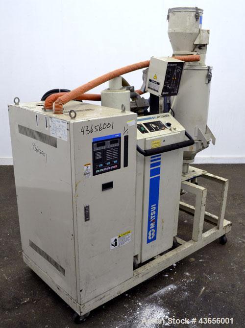 Used Matsui Dehumidifying Dryer, Model DMZ-40. Approximately 23 cfm. Includes a Matsui Jet Loader, model JL-4VCII, serial #B031, approximately 99 cfm; (1) drying hopper with loader, and a Matsui Jet ...