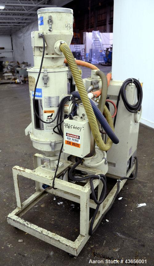 Used Matsui Dehumidifying Dryer, Model DMZ-40. Approximately 23 cfm. Includes a Matsui Jet Loader, model JL-4VCII, serial #B031, approximately 99 cfm; (1) drying hopper with loader, and a Matsui Jet ...