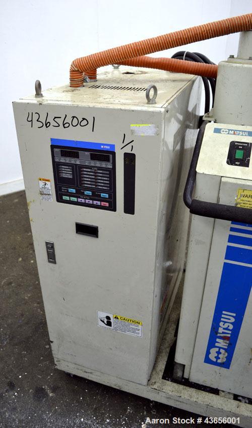 Used Matsui Dehumidifying Dryer, Model DMZ-40. Approximately 23 cfm. Includes a Matsui Jet Loader, model JL-4VCII, serial #B031, approximately 99 cfm; (1) drying hopper with loader, and a Matsui Jet ...