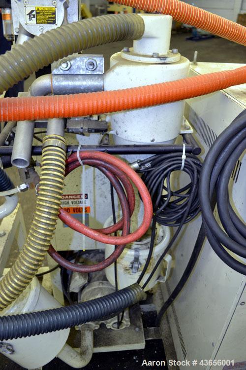 Used Matsui Dehumidifying Dryer, Model DMZ-40. Approximately 23 cfm. Includes a Matsui Jet Loader, model JL-4VCII, serial #B031, approximately 99 cfm; (1) drying hopper with loader, and a Matsui Jet ...