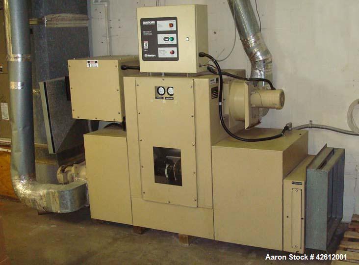 Used Munters HCD-1125-EA Desiccant Dehumidifier Dryer. Flow rate of 600 to 2250 scfm. Nominal moisture removal is 30 lbs/hour @ 75 deg F, 50% relative humidity @ 1125 scfm. Unit has 37,987 hours. Vol...