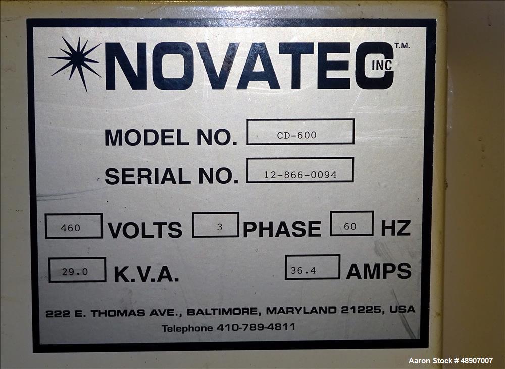 Used Novatec Dessicant Drying System, Carbon Steel.