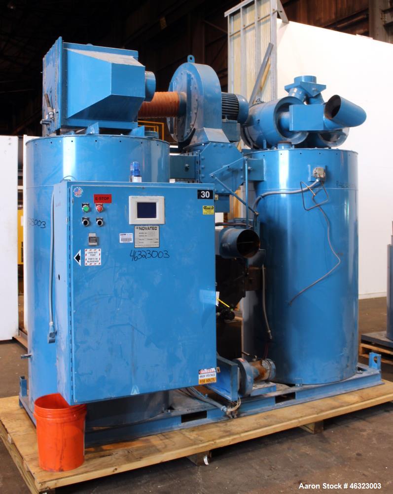 Used Novatec Dessicant Drying System, Carbon Steel. Consisting of (1) Novatec dual tower desiccant bed dryer, model CDM-1000, serial #12-708-0294, 1000 CFM, includes blower, cooling coil, two stage f...