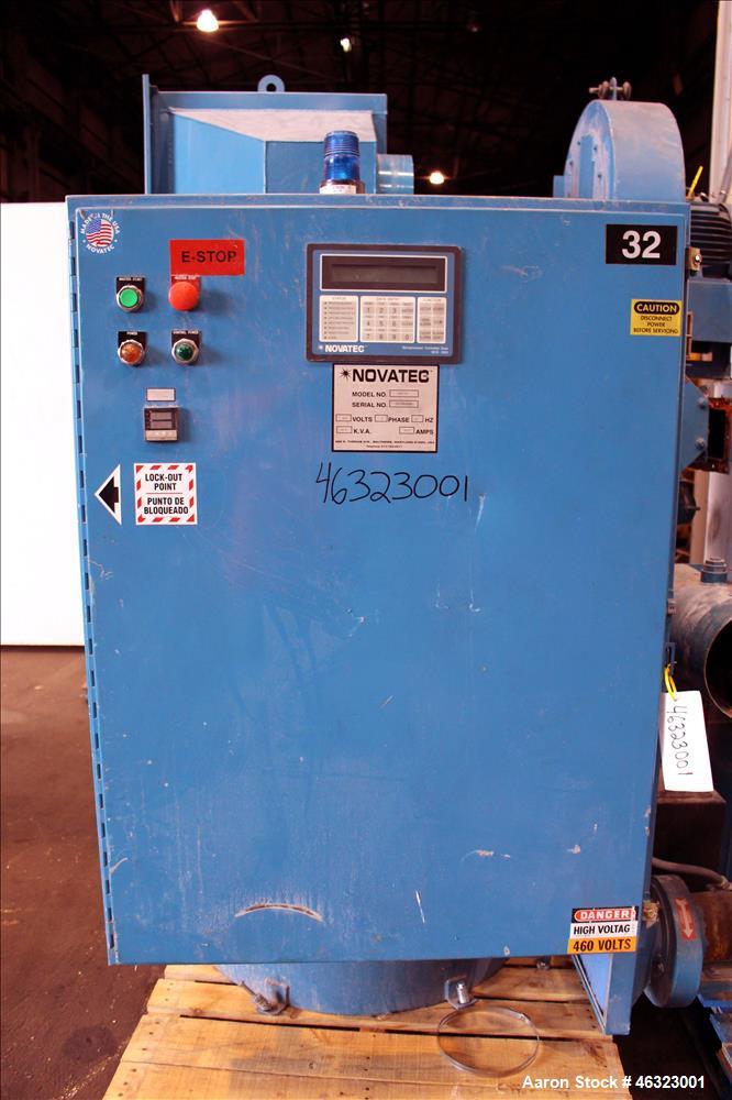 Used Novatec Dessicant Drying System, Carbon Steel. Consisting of (1) Novatec dual tower desiccant bed dryer, model CDM-750, serial #12-798-0296, 750 CFM. Includes blower, cooling coil, two stage fil...