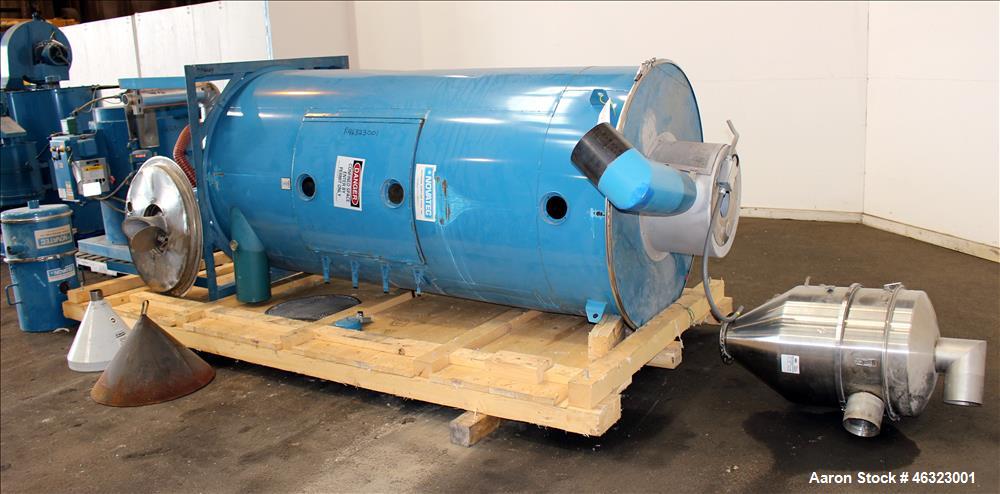 Used Novatec Dessicant Drying System, Carbon Steel. Consisting of (1) Novatec dual tower desiccant bed dryer, model CDM-750, serial #12-798-0296, 750 CFM. Includes blower, cooling coil, two stage fil...