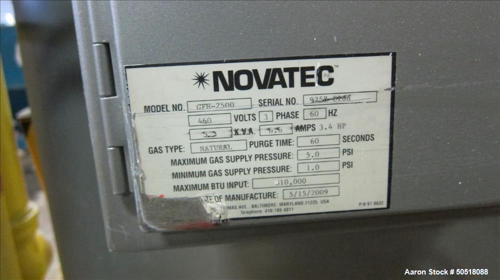 Used- Novatec Natural Gas Fired Dryer / Crystallizers, Model GFH-2500.