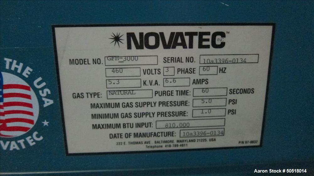 Lot# 306 - Used-Novatec Dryer Model GFH-3000, SN 10A3396-0134, Natual Gas Fired, Year 2006