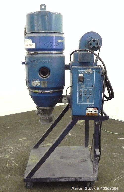 Used Novatec Micro Resin Dryer, Model MD-15. Throughput capacity 15 pounds an hour, 15 cfm. Constant -40 deg. Standard process temperature 275 degrees F. 1/60/460 volt, 2.3 kva, 4.8 amps. Unit includ...