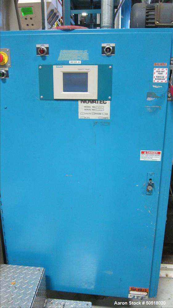 Used Novatec Dryer Model MPC-1000, SN 3-3281-0188, 460 Volt, 3 Phase, 60 Hz, 129 Amps. Siemens Simatic Touch Screen Control Panel.