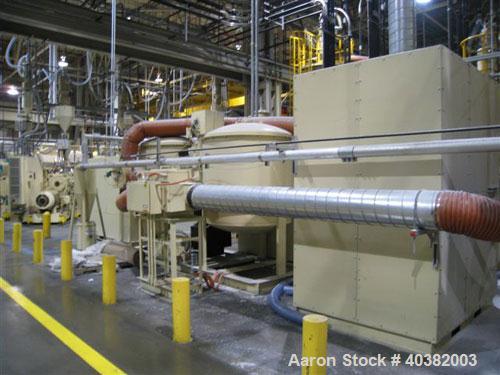 USED: Novatech modelL MPC-1750 desiccant dryer. Desiccant drying system package includes dryer, 15000 lb insulated hopper with stand, 25 hp stand alone process blower and all controls.  Material hand...
