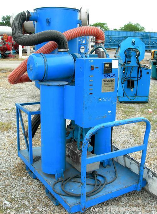 USED: Novatec Dessicant Dryer, model NPD-50. Process CFM 50. 1/60/230 volt, 8.1 kva, 3.5 amp. Unit includes a hopper, no cover. Base mounted.