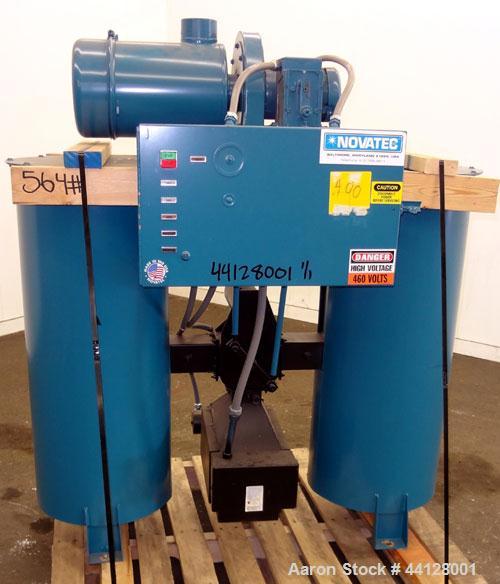 Used Novatec POD Series Bulk Storage Silo Dryer, Model POD-150B, Carbon Steel. Airflow 150 cfm, dehumidifier outlet dewpoint -40 degrees F, desiccant pounds per tower 35.  3/60/460 volt, 8.9 kva, 11....