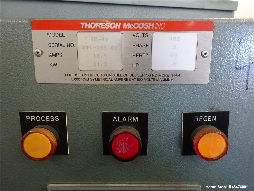 Used Thoreson-McCosh Thermal-D Rotarty Desiccant Dryer, Model TD-40