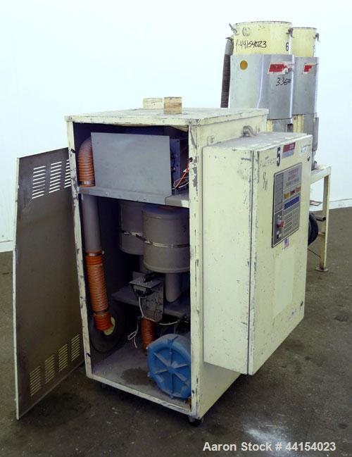 Used Thoreson McCosh Thermal-D Desiccant Dryer, Model TD 60, Carbon steel. Rated 60 CFM, 3/60/460 volt, 12 kw, 15.9 amps. Includes (2) 100# capacity hoppers mounted on a common frame.