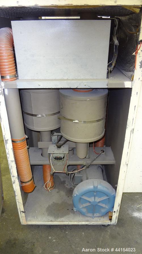 Used Thoreson McCosh Thermal-D Desiccant Dryer, Model TD 60, Carbon steel. Rated 60 CFM, 3/60/460 volt, 12 kw, 15.9 amps. Includes (2) 100# capacity hoppers mounted on a common frame.