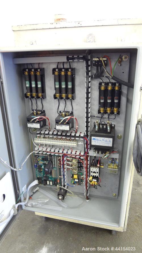 Used Thoreson McCosh Thermal-D Desiccant Dryer, Model TD 60, Carbon steel. Rated 60 CFM, 3/60/460 volt, 12 kw, 15.9 amps. Includes (2) 100# capacity hoppers mounted on a common frame.