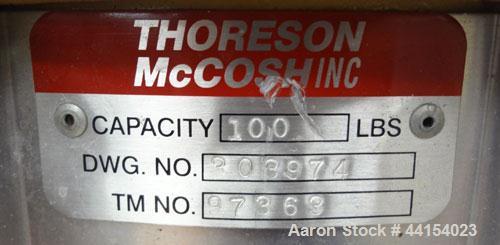 Used Thoreson McCosh Thermal-D Desiccant Dryer, Model TD 60, Carbon steel. Rated 60 CFM, 3/60/460 volt, 12 kw, 15.9 amps. Includes (2) 100# capacity hoppers mounted on a common frame.
