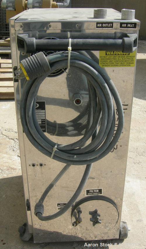 Used Una-Dyn Mini Dryer, model UDC-55. Solid absorption type. Approximately 55 cfm. 1/60/460 volt, 15 amp, 6.7 kva. Includes insulated drying hopper, carbon steel. 18" diameter x 20" straight side x ...