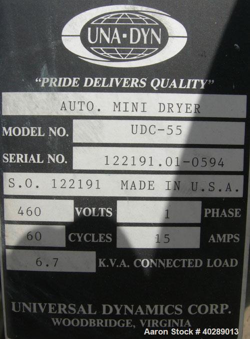 Used- Una-Dyn Mini Dryer, model UDC-55. Solid absorption type. Approximately 55 cfm. 1/60/460 volt, 15 amp, 6.7 kva. Include...