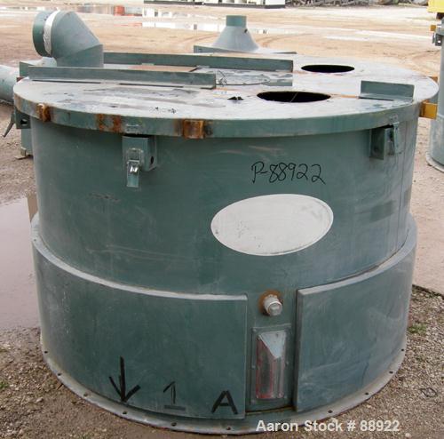 Used Unadyn Dehumidifier Dryer, Model DHD-10060. Dual desiccant beds. 2500 process CFM. 3/60/460 Volt. Includes a control panel, 5000 pound 2 section drying hopper and a cyclone.