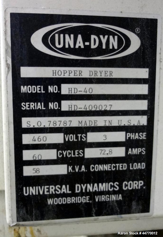Used Una-Dyn Dehumidifier Dryer, Model DHD-20