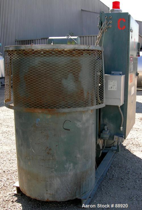 USED: Unadyn dehumidifier dryer, model DHD-60. Dual desiccant beds. 1500 process cfm. 3/60/460 volt. Includes a control panel with touch screen, 5000 pound 2 section drying hopper, an afterheater and...