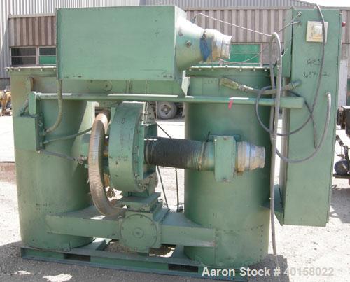 Used Unidyn model DHD25 dessicant dryer. 460 volt AC input, serial #DHD2585137. Includes insulated hopper, 54" O.D. X 100" straight side X 36" cone bottom. Approximate 150 cubic foot capacity.