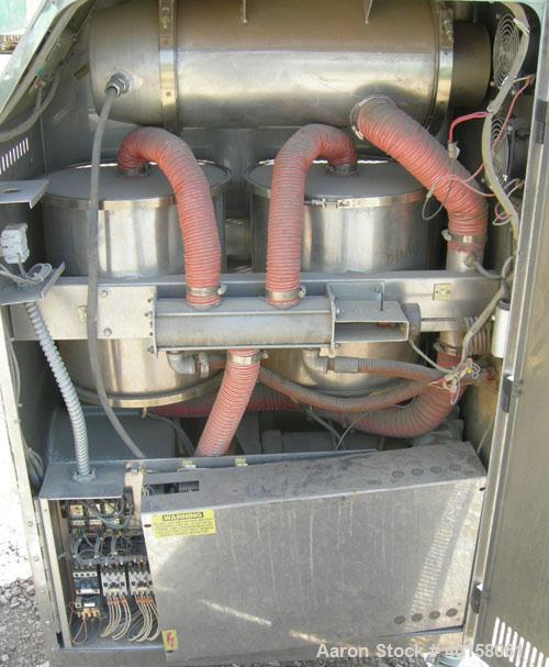 Used Unadyn Automatic Mini Dryer, model UDC-150. Solid absorption type, dual desiccant beds. Approximately 180 to 250 deg F temperature range, 150 cfm. 3/60/460 volt, 25.5 amp, 20.3 kva.
