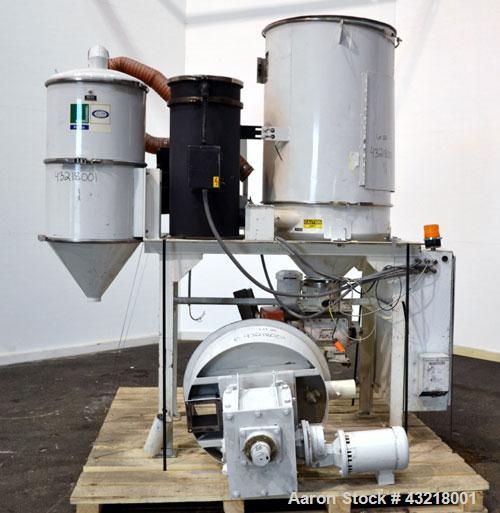 Used Una-Dyn Closed Circuit Crystallizer, Model XTLR-600, Carbon Steel. Approximate through-put 600 pounds per hour. Includes an insulated drying hopper, agitator arm assembly with motor, 5hp blower,...